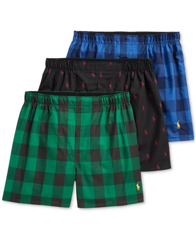 POLO RALPH LAUREN Classic Fit Cotton Woven Boxers 3 Pack In Fallseaso Product Image