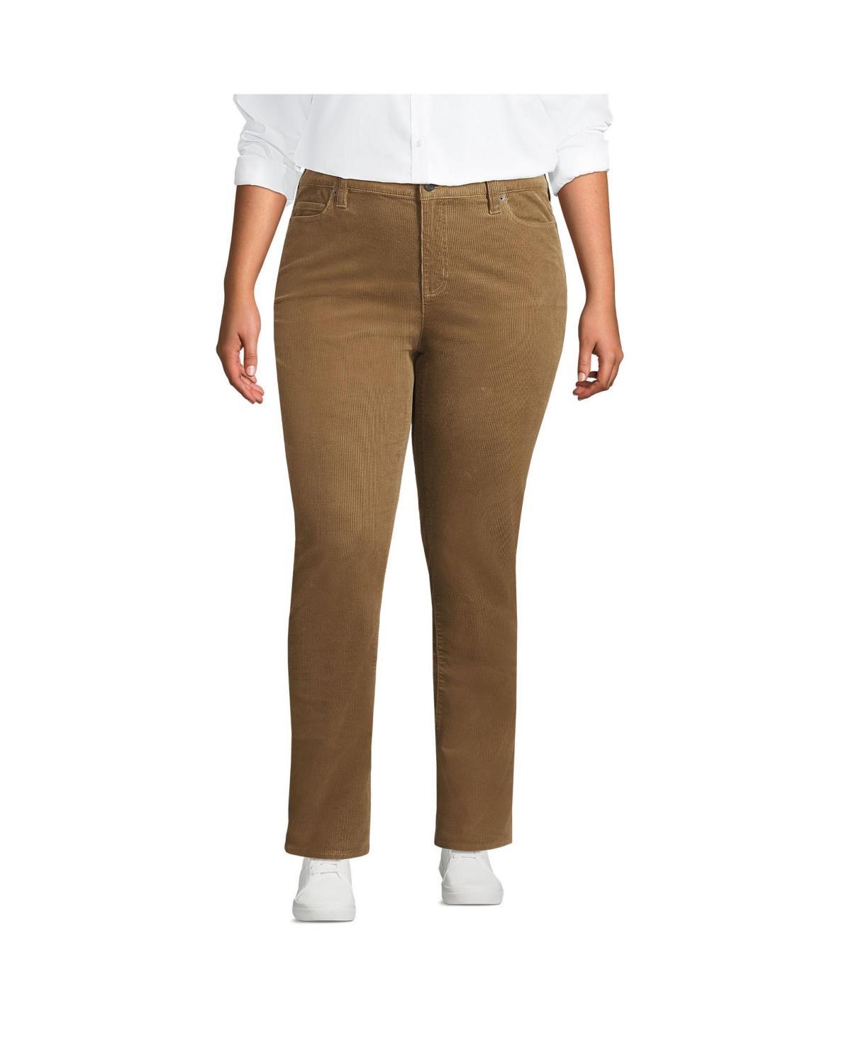 Plus Size Lands End Midrise Straight-Leg Corduroy Pants, Womens Product Image