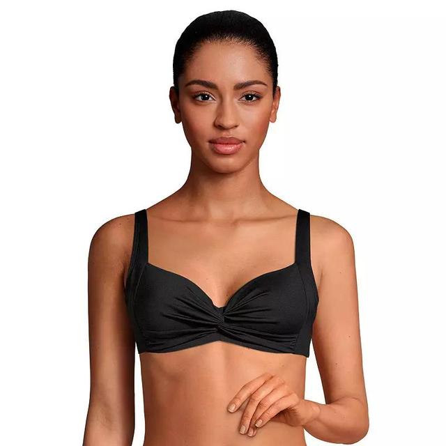 Womens Lands End Twist-Front Underwire DD-Cup Bikini Top Product Image