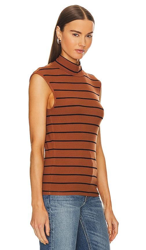 Sanctuary Essential Mock 2.0 (Caramel Cafe/Black Stripe) Women's Clothing Product Image