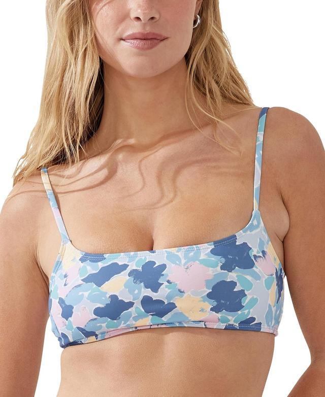 Cotton On Womens Straight Neck Crop Bikini Top - Celeste Floral Product Image