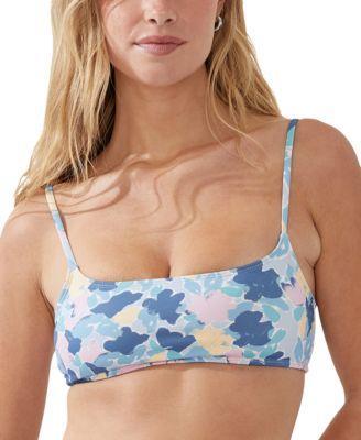 Cotton On Womens Straight Neck Crop Bikini Top - Celeste Floral Product Image