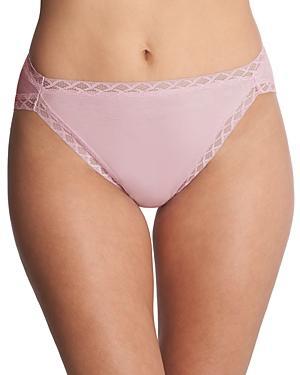 Natori Bliss Lace-Trim Cotton French-Cut Brief Underwear 152058 Product Image