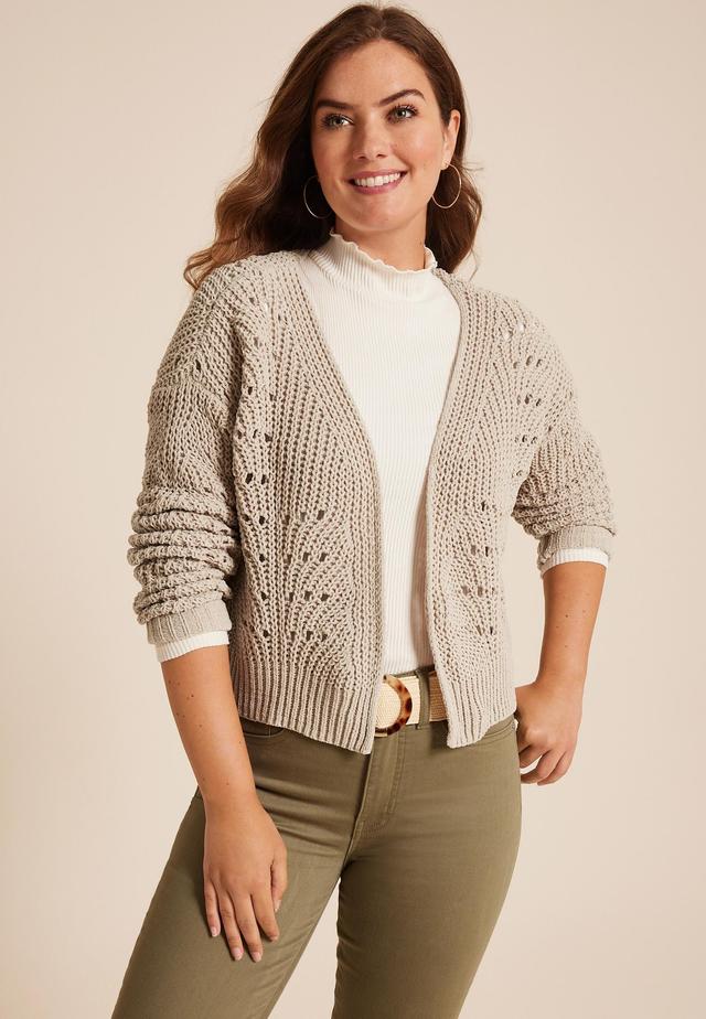 Chenille Cropped Cardigan Product Image