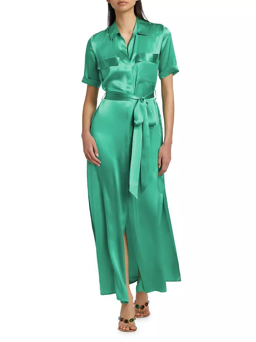 Klement Satin Maxi Shirtdress Product Image