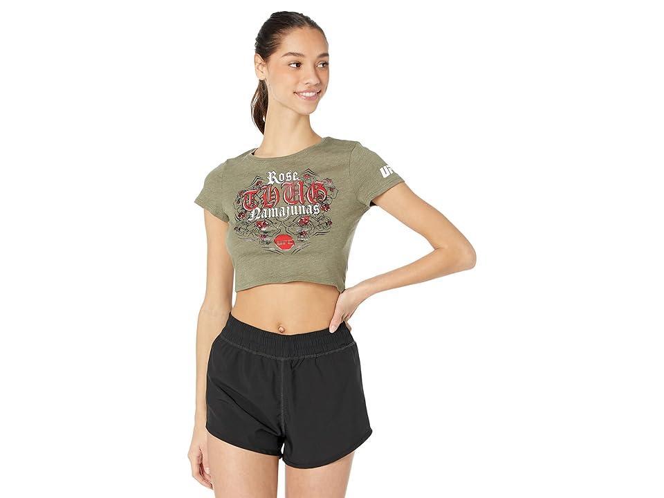 UFC Rose Namajunas Drawn Cropped Tee (Heather Olive) Women's T Shirt Product Image