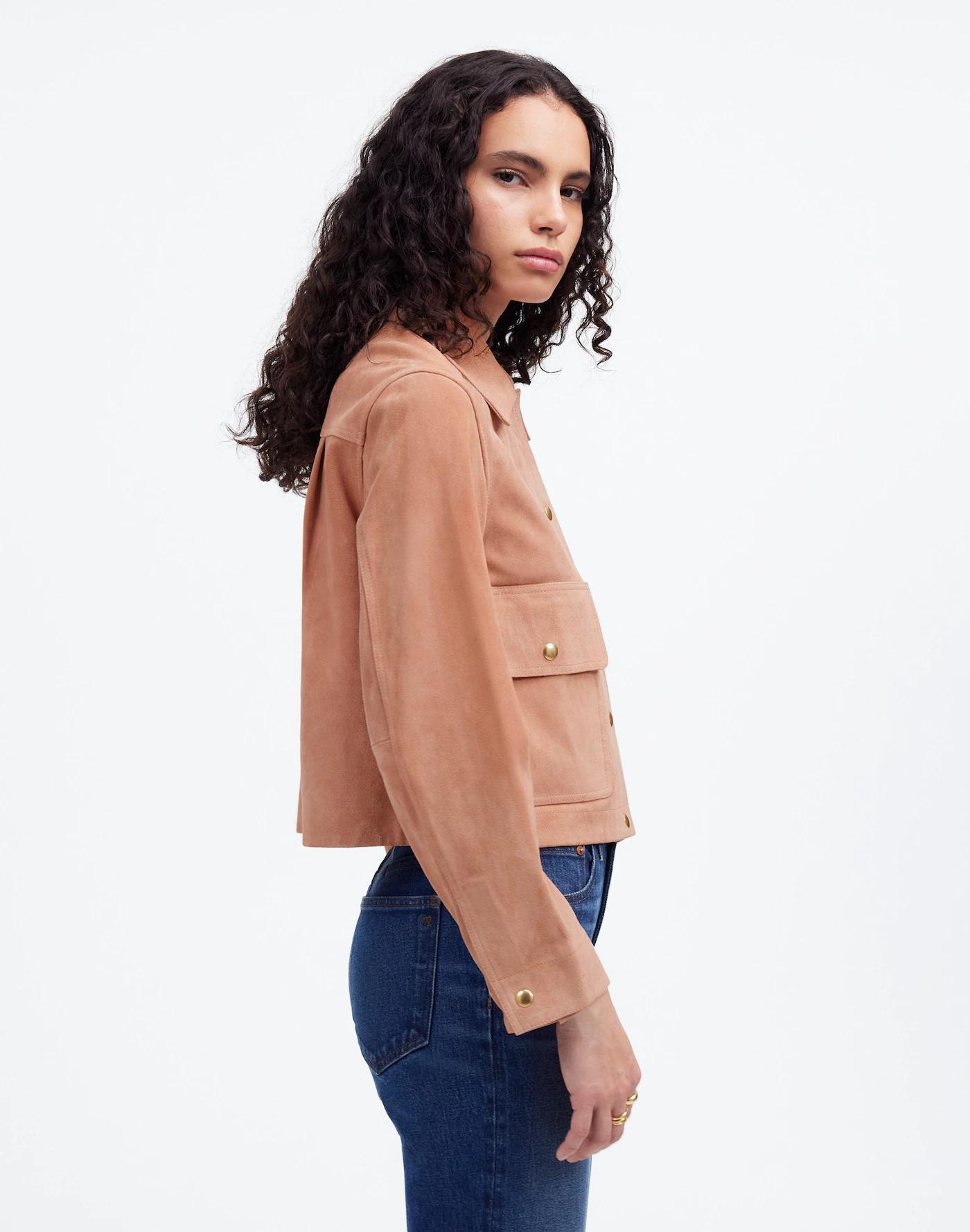 Crop Chore Jacket in Suede Product Image