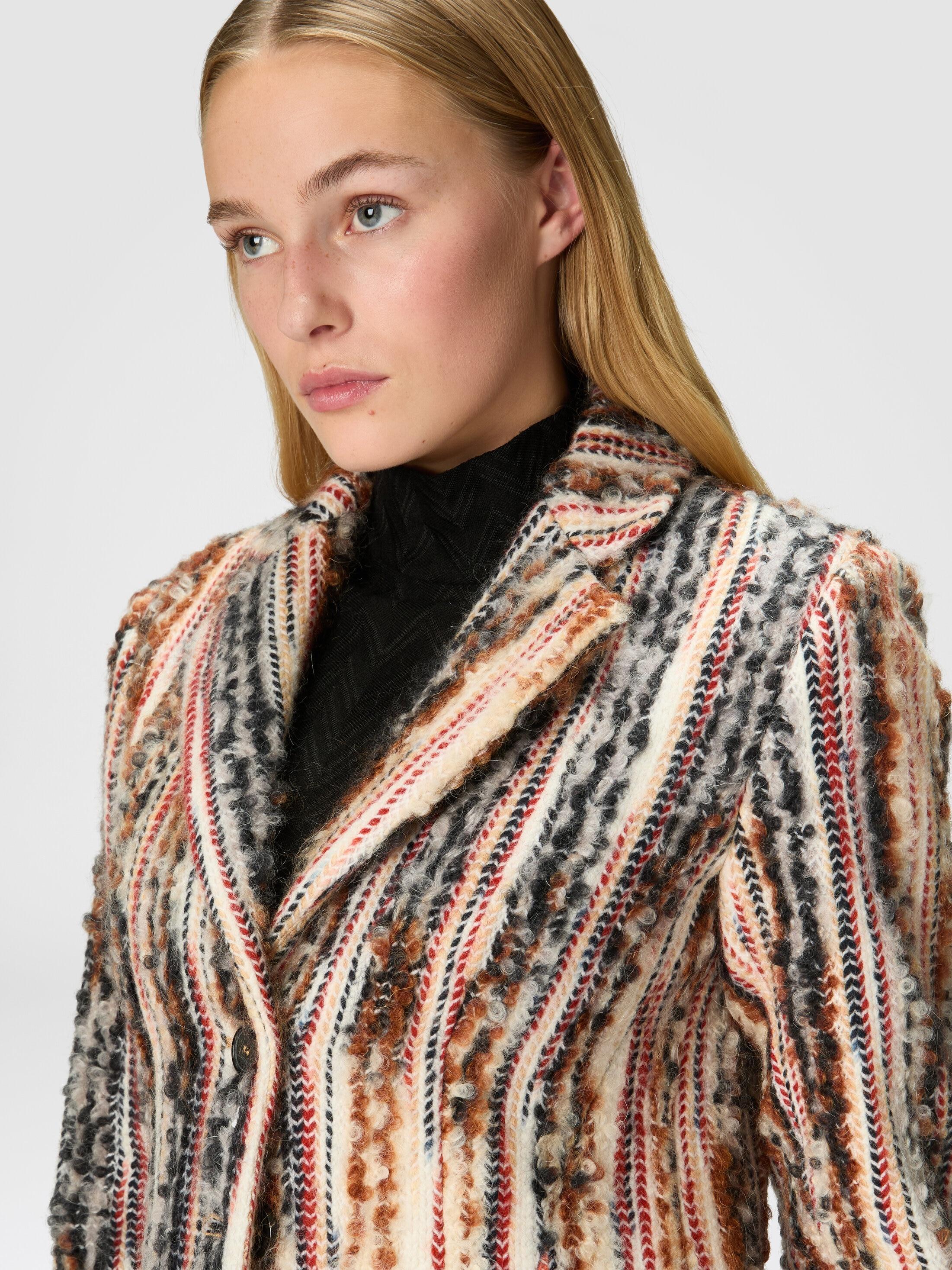 Striped wool, mohair and alpaca blend coat Product Image