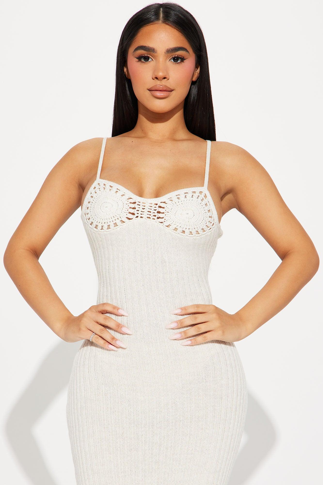 Adriana Sweater Midi Dress - Cream Product Image