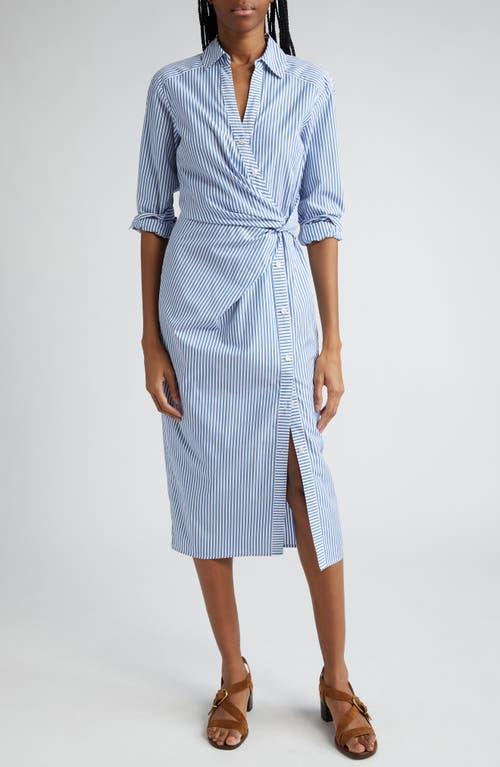 Womens Wright Striped Cotton Poplin Midi-Dress Product Image