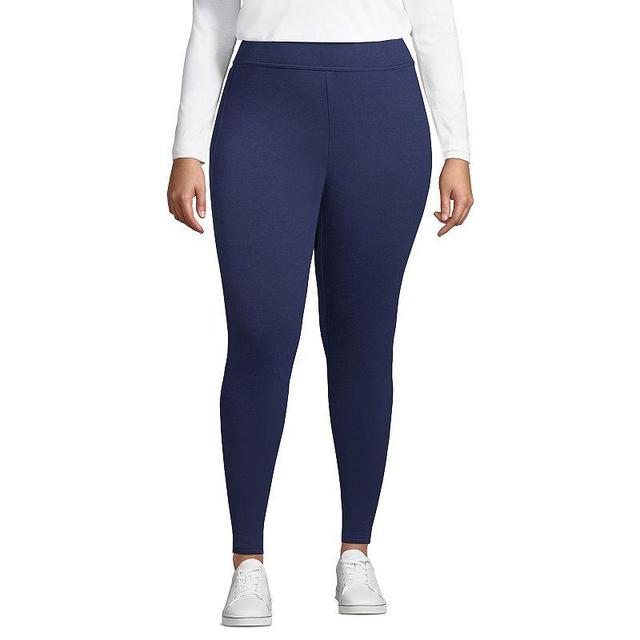 Lands End Plus Size High Rise Serious Sweats Fleece Lined Pocket Leggings Product Image