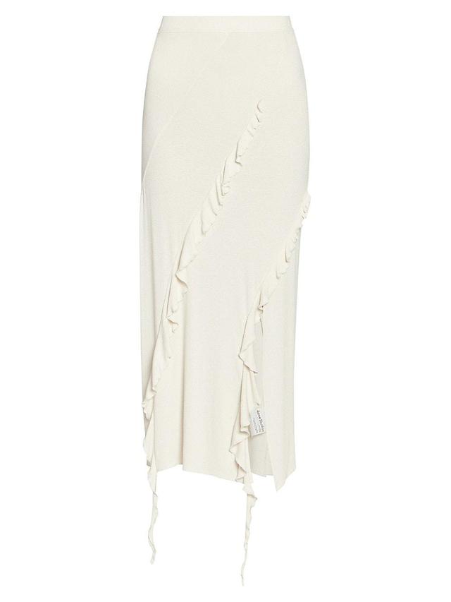 Womens Esabella Rib-Knit Ruffled Maxi Skirt Product Image