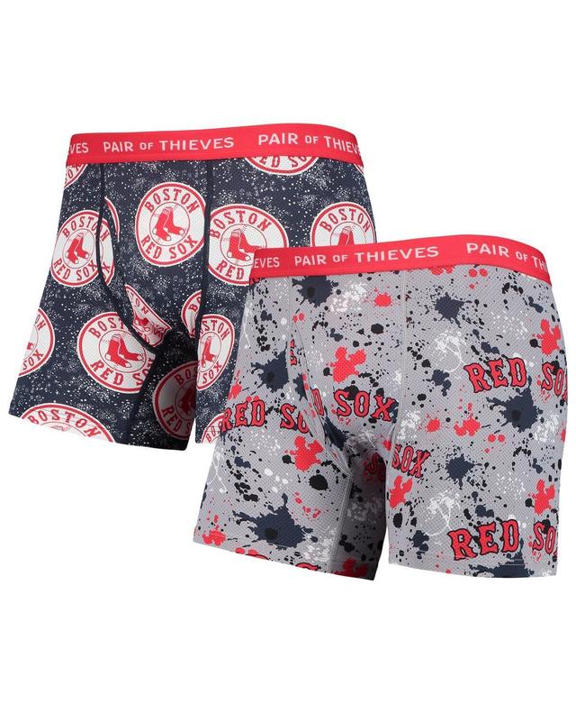 Mens Pair of Thieves Gray Boston Red Sox Super Fit 2-Pack Boxer Briefs Set - Gray Product Image