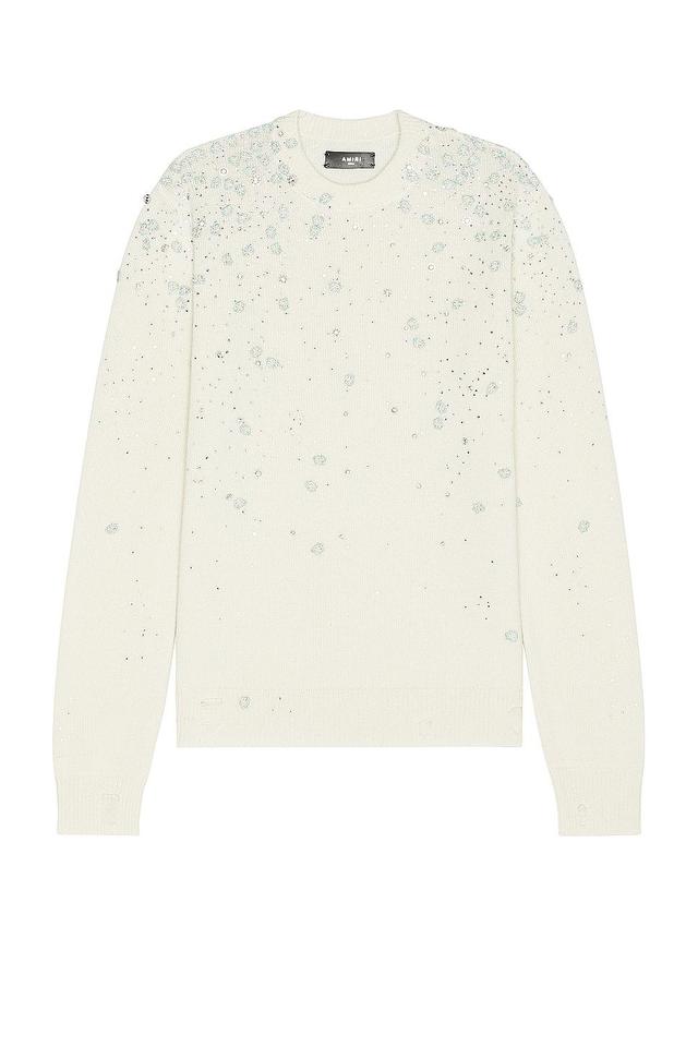 Amiri Floral Crewneck in Alabaster Mineral Green - White. Size S (also in L, M, XL/1X). Product Image