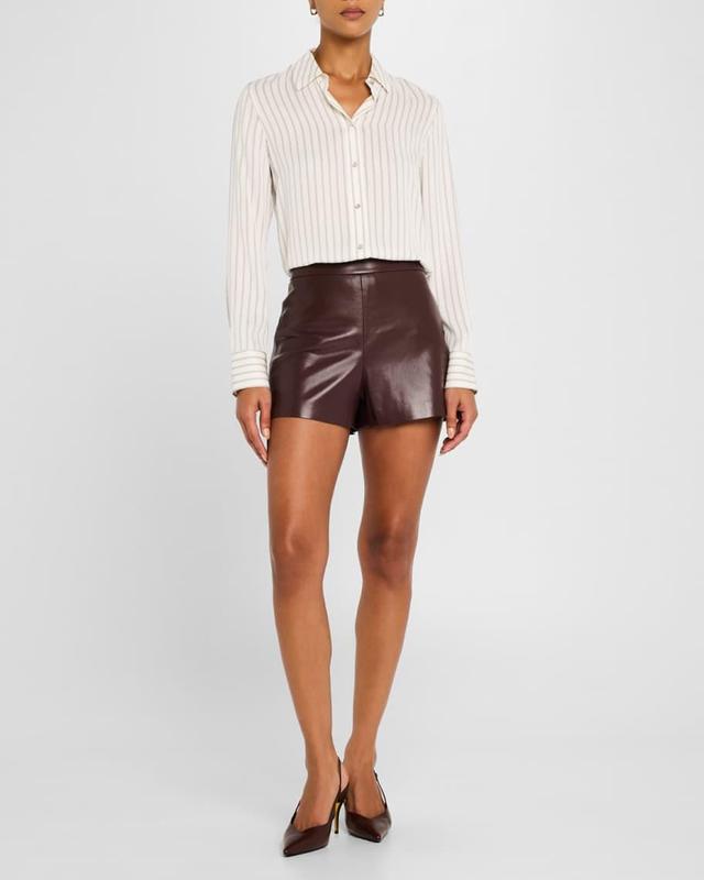 Hera High-Rise Vegan Leather Shorts Product Image