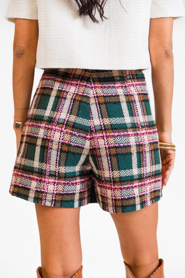 Sweet Escapes Green Plaid Skort FINAL SALE Product Image