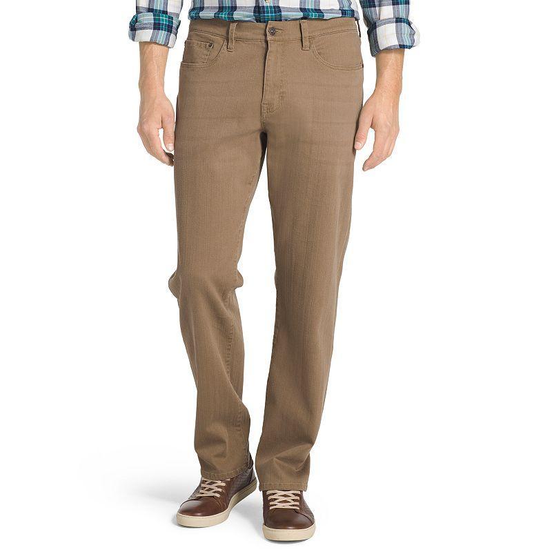 Mens IZOD Relaxed-Fit Stretch Performance Jeans Beige Product Image