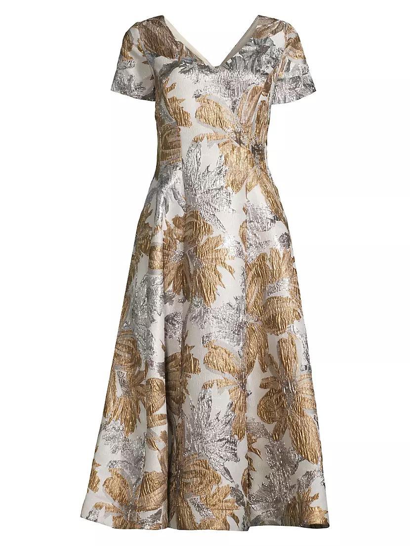 Jacquard Fit-&-Flare Cocktail Dress Product Image