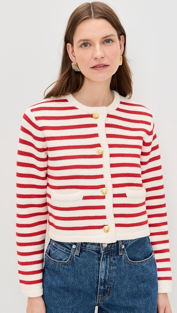 English Factory Knit Striped Sweater Cardigan | Shopbop Product Image