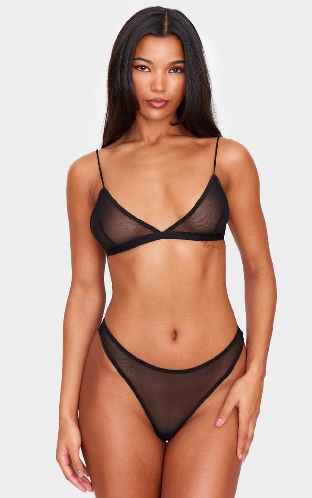 Black Mesh Basic Triangle Bra Product Image