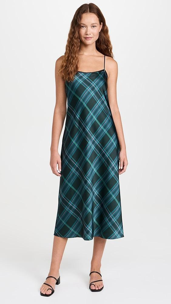 Vince Plaid Lace Trim Slip Dress | Shopbop Product Image