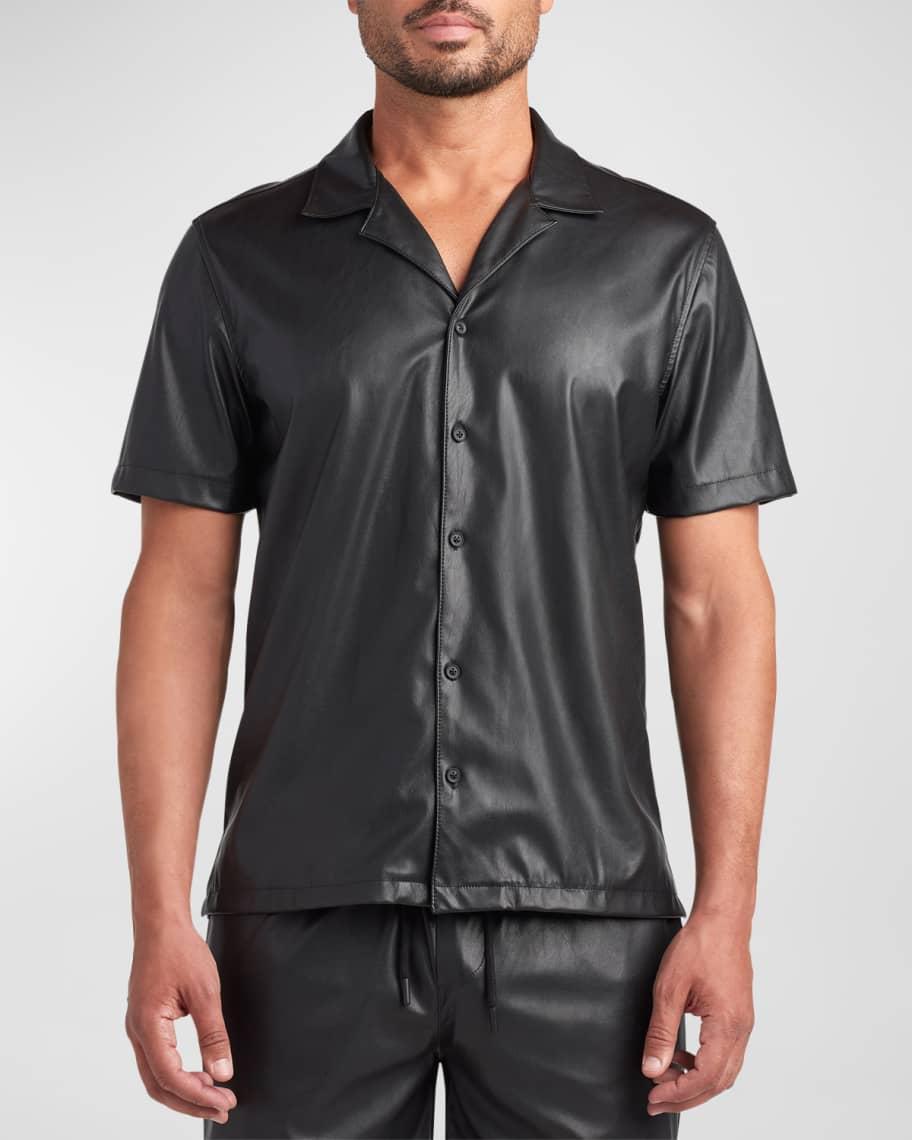 Mens Bond Faux-Leather Camp Shirt Product Image