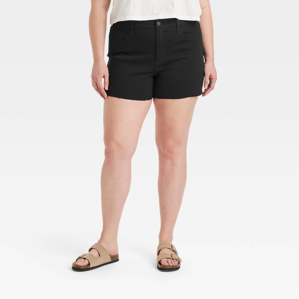 Womens High-Rise Jean Shorts - Universal Thread Black 28 Product Image