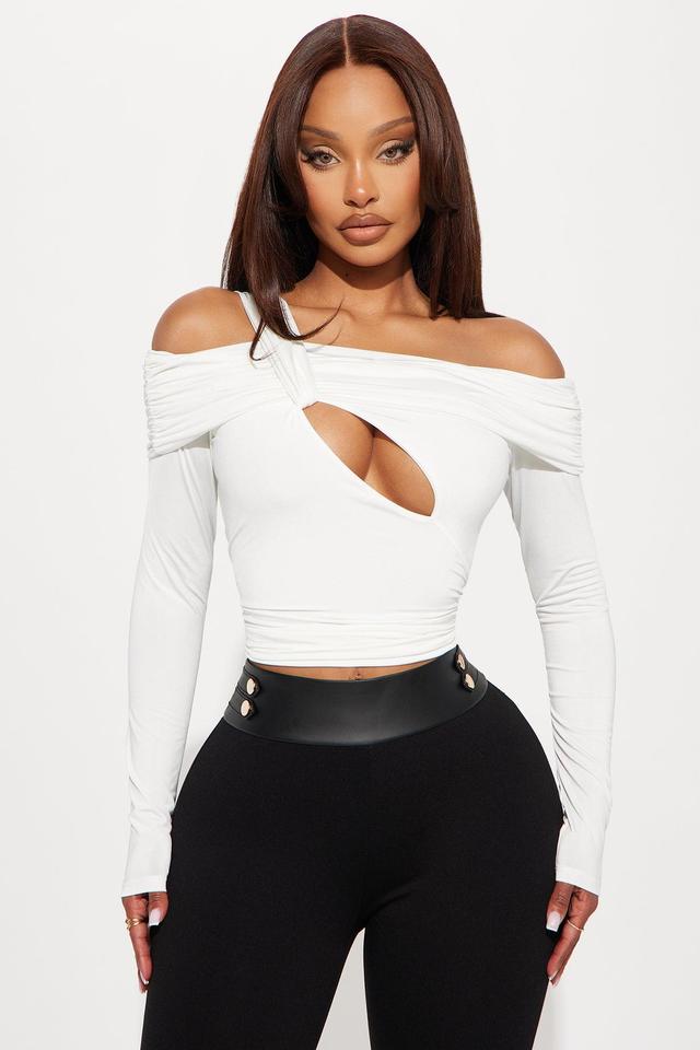 Flirt With You Off Shoulder Top - White Product Image