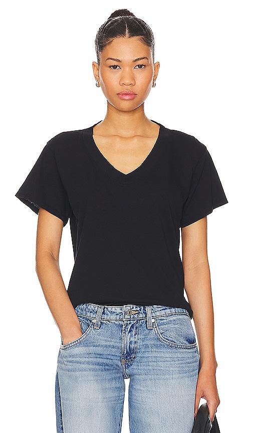 Cotton Boxy V Neck Tee Product Image