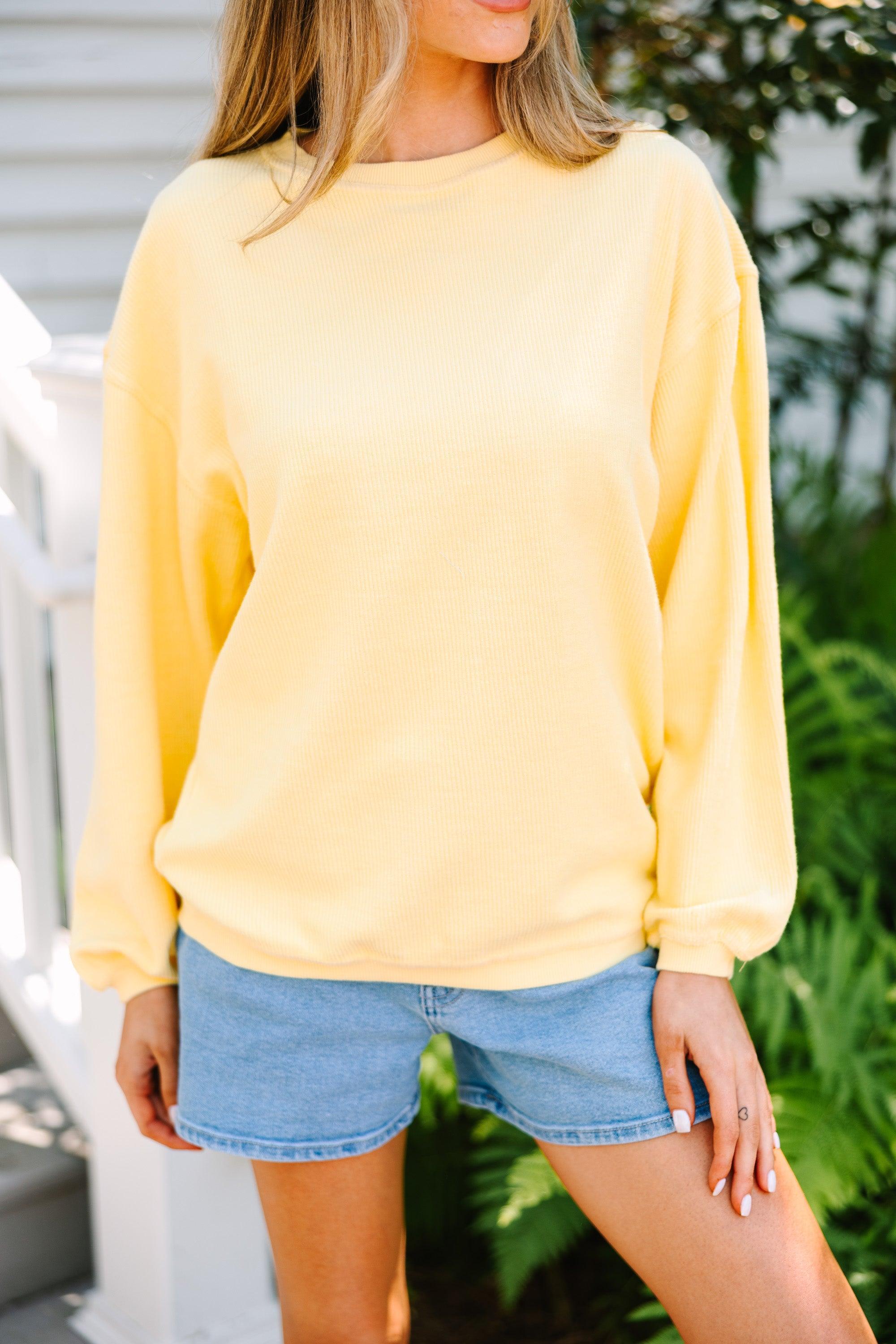 Get Together Yellow Corded Sweatshirt Female Product Image