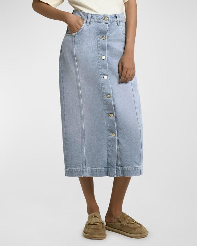 Moncler Cotton Denim Midi Skirt Product Image