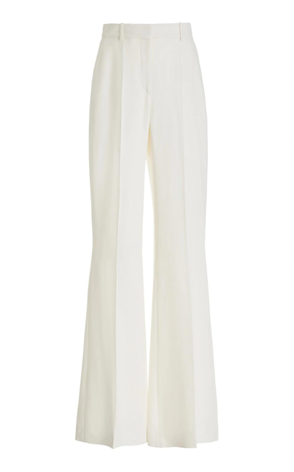 High-waisted Crepe Flare Pants In White Product Image