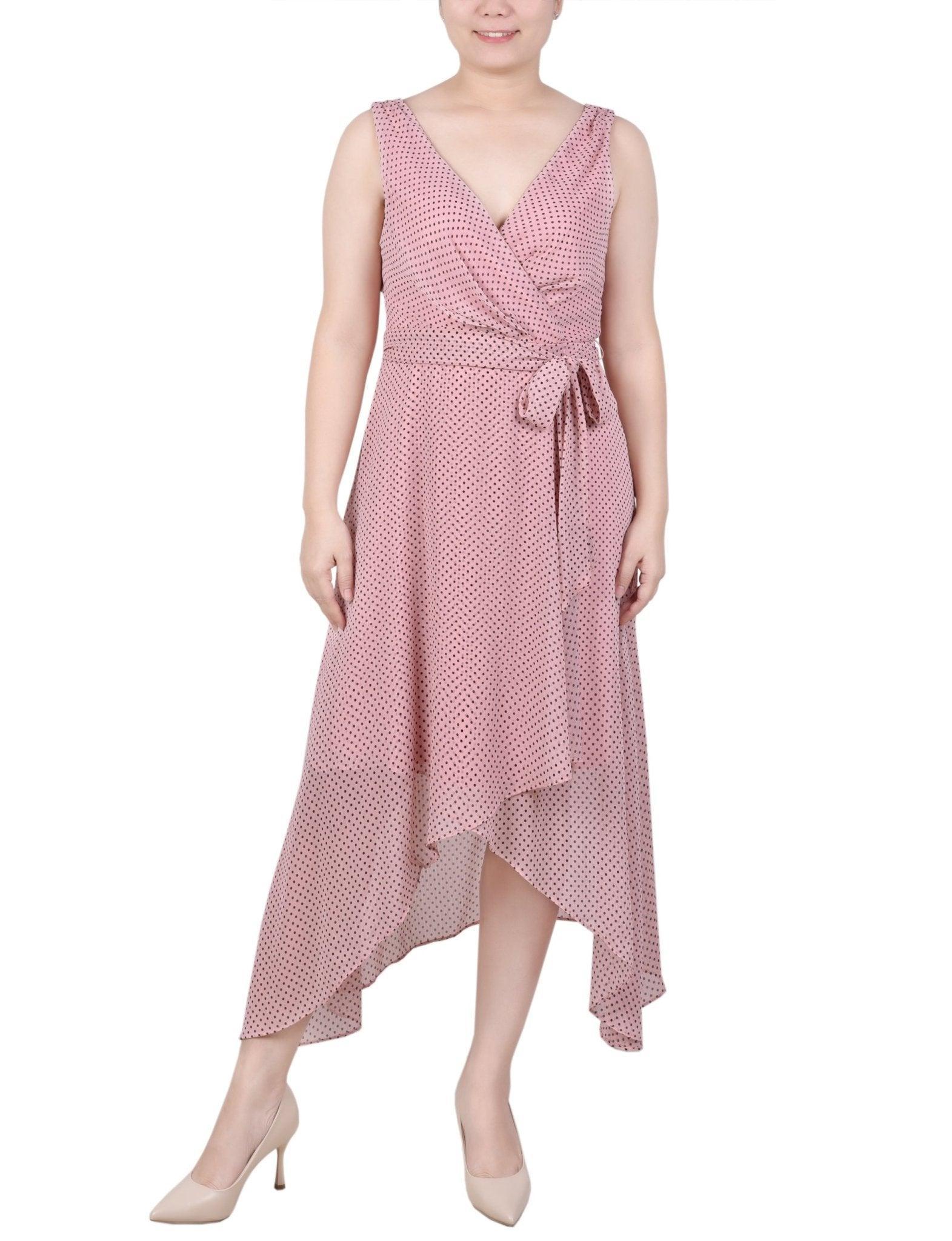 NY Collection Sleeveless Wrap Chiffon Dress - Petite Product Image