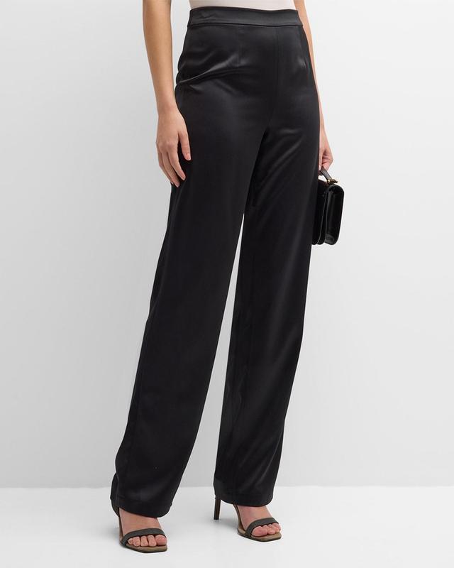 Womens Straight-Leg Satin Pants Product Image