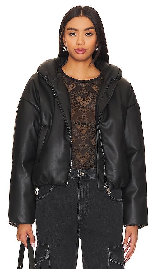 Steve Madden Stratton Faux Leather Puffer Jacket Product Image