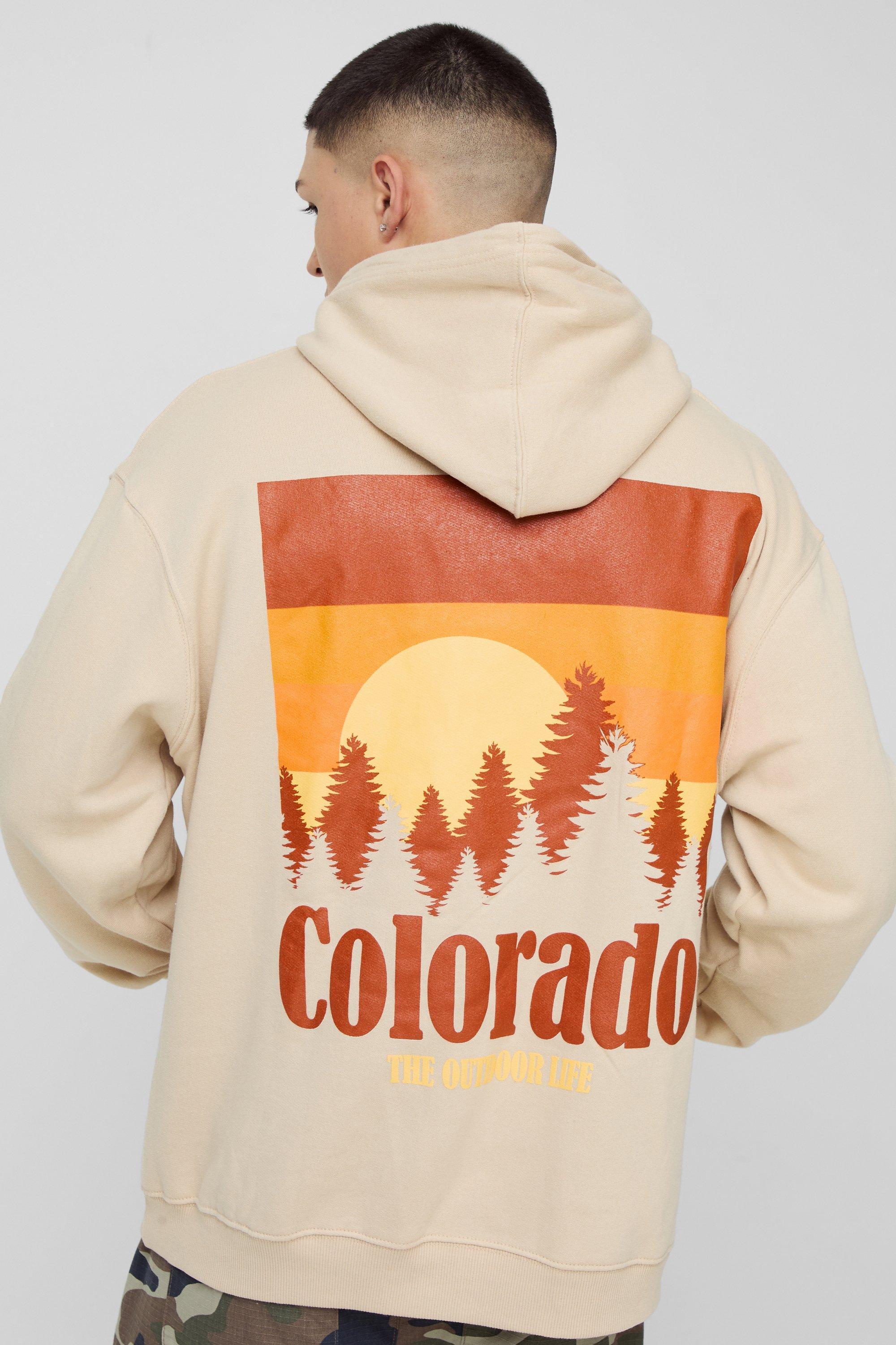 Oversized Colorado Sunset Graphic Hoodie | boohooMAN USA Product Image