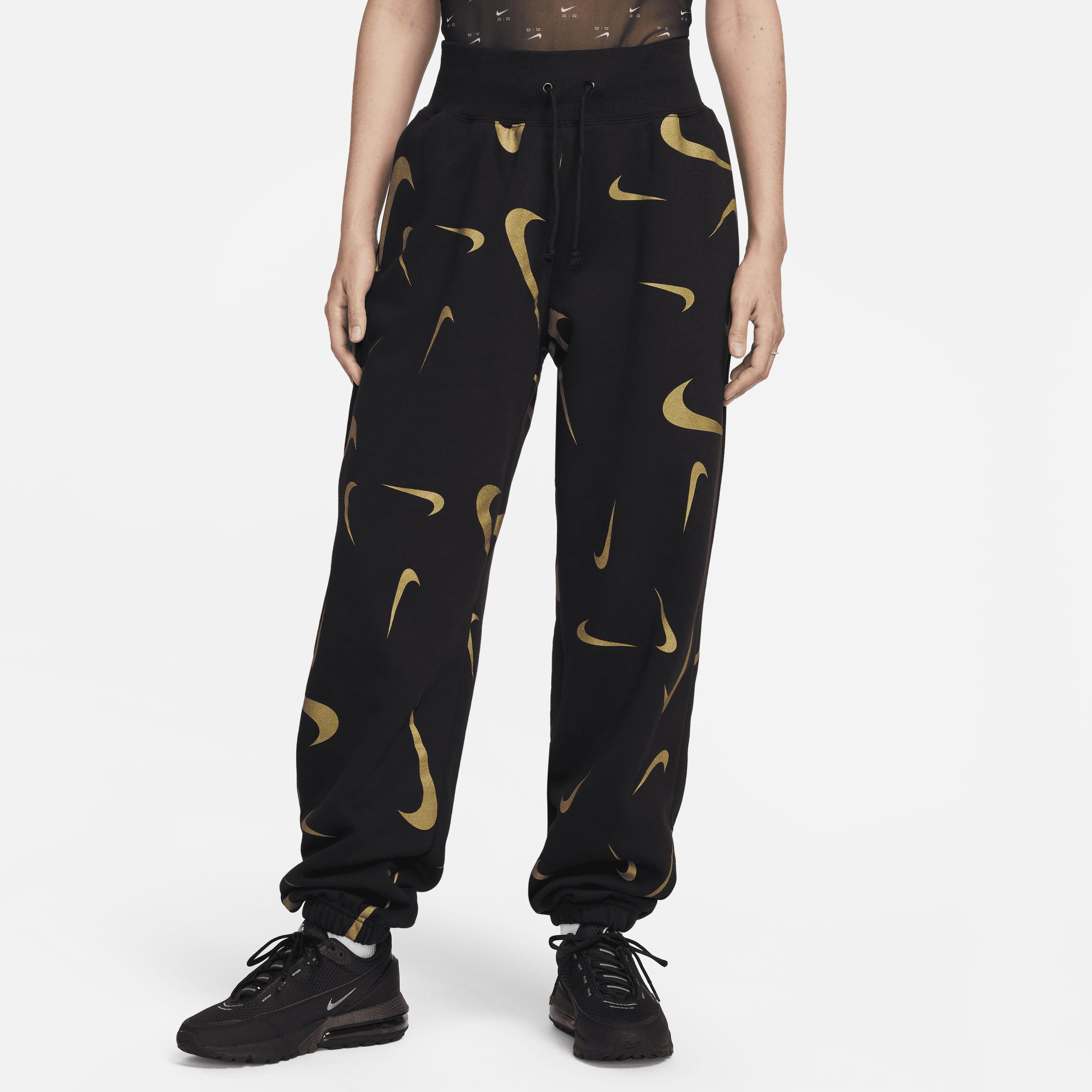 Womens Nike Sportswear High-Waisted Fleece Printed Jogger Pants Product Image