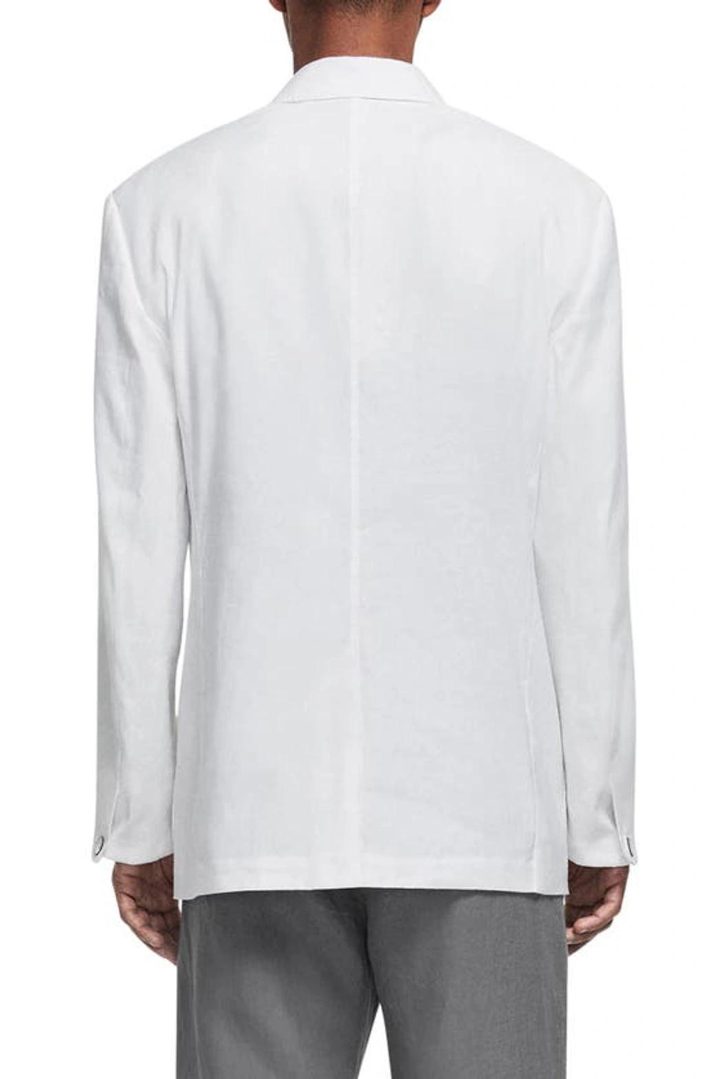 Men's Shift Linen Blazer In Off White Product Image