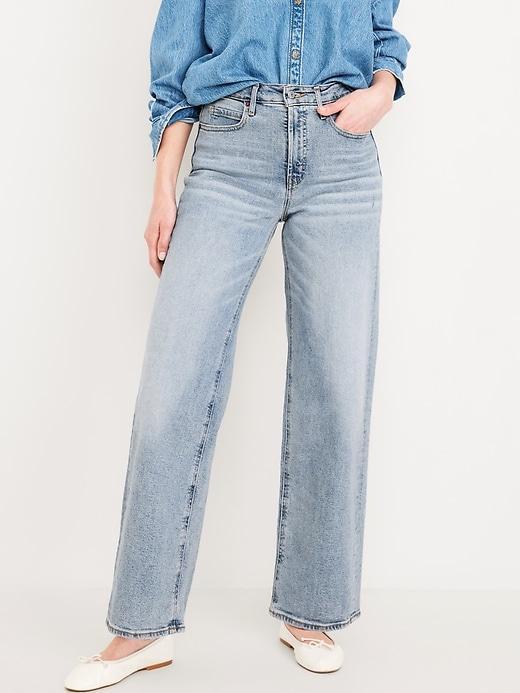 Extra High-Waisted Sky-Hi Wide-Leg Jeans Product Image