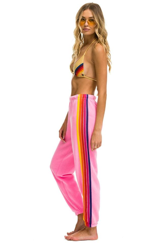 5 STRIPE SWEATPANTS - NEON PINK // YELLOW // PURPLE Female Product Image