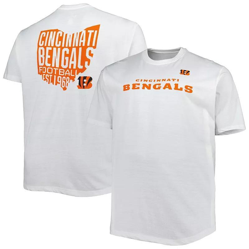 Mens Fanatics Branded White Cincinnati Bengals Big & Tall Hometown Collection Hot Shot T-Shirt Product Image