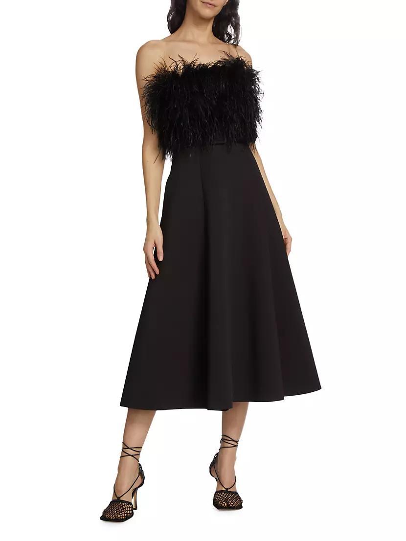 Feathered Belted Midi-Dress Product Image