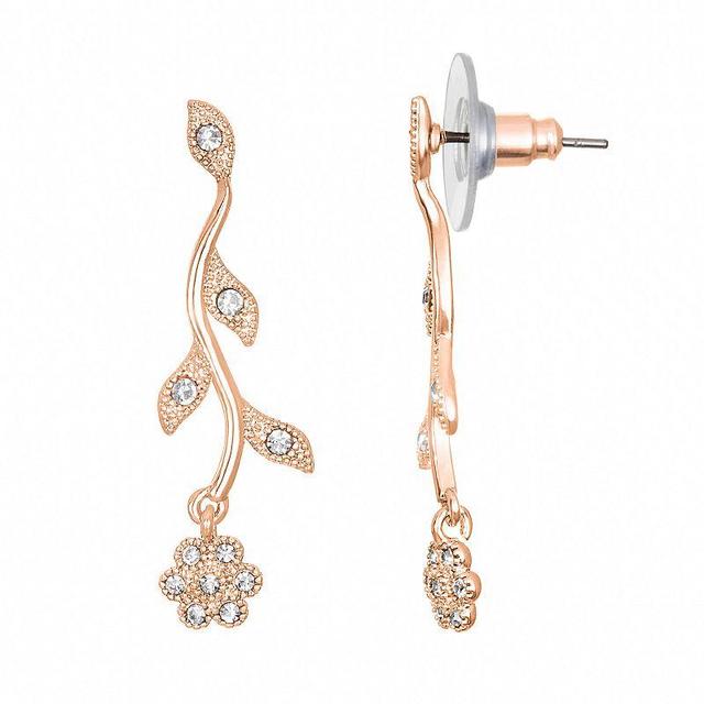 LC Lauren Conrad Simulated Crystal Nickel Free Vine Drop Earrings, Womens, Pink Product Image