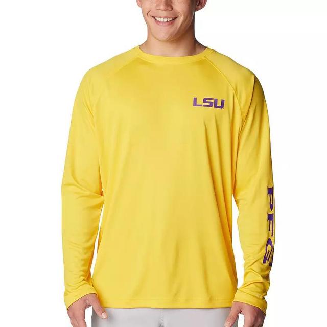 Mens Columbia LSU Tigers Terminal Tackle Omni-Shade Raglan Long Sleeve T-Shirt Product Image