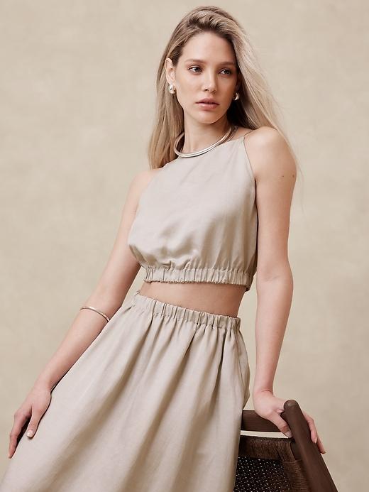 Viscose-Linen Cropped Tank Product Image