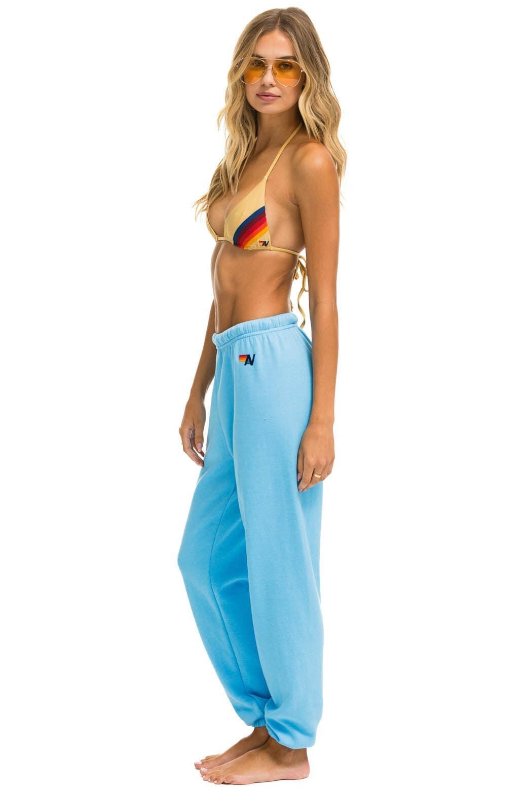 RAINBOW EMBROIDERY SWEATPANTS - SKY Female Product Image