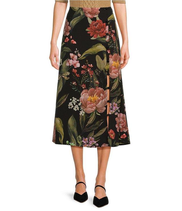 Mestiza New York Althea Crepe Floral Print Midi A-Line Skirt Product Image