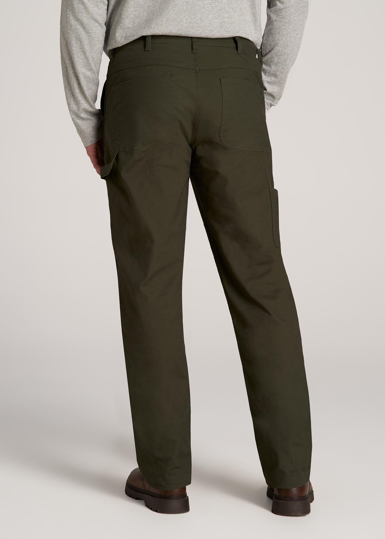 LJ&S Stretch Canvas REGULAR-FIT Carpenter's Pants for Tall Men in Thyme Green Product Image