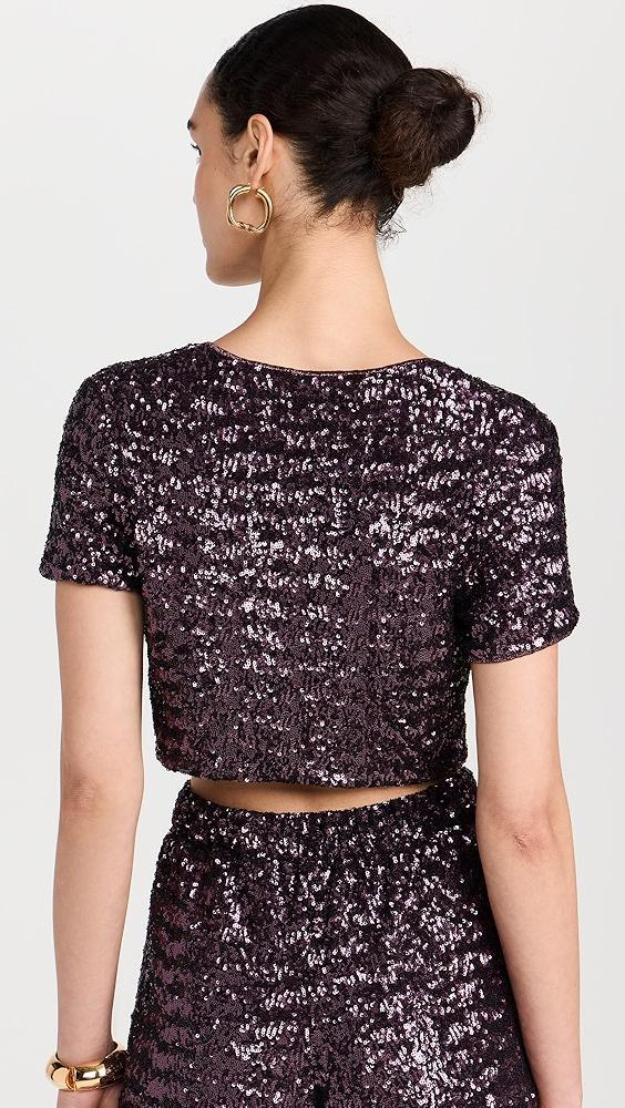 Oseree Paillettes Crop Shirt | Shopbop Product Image