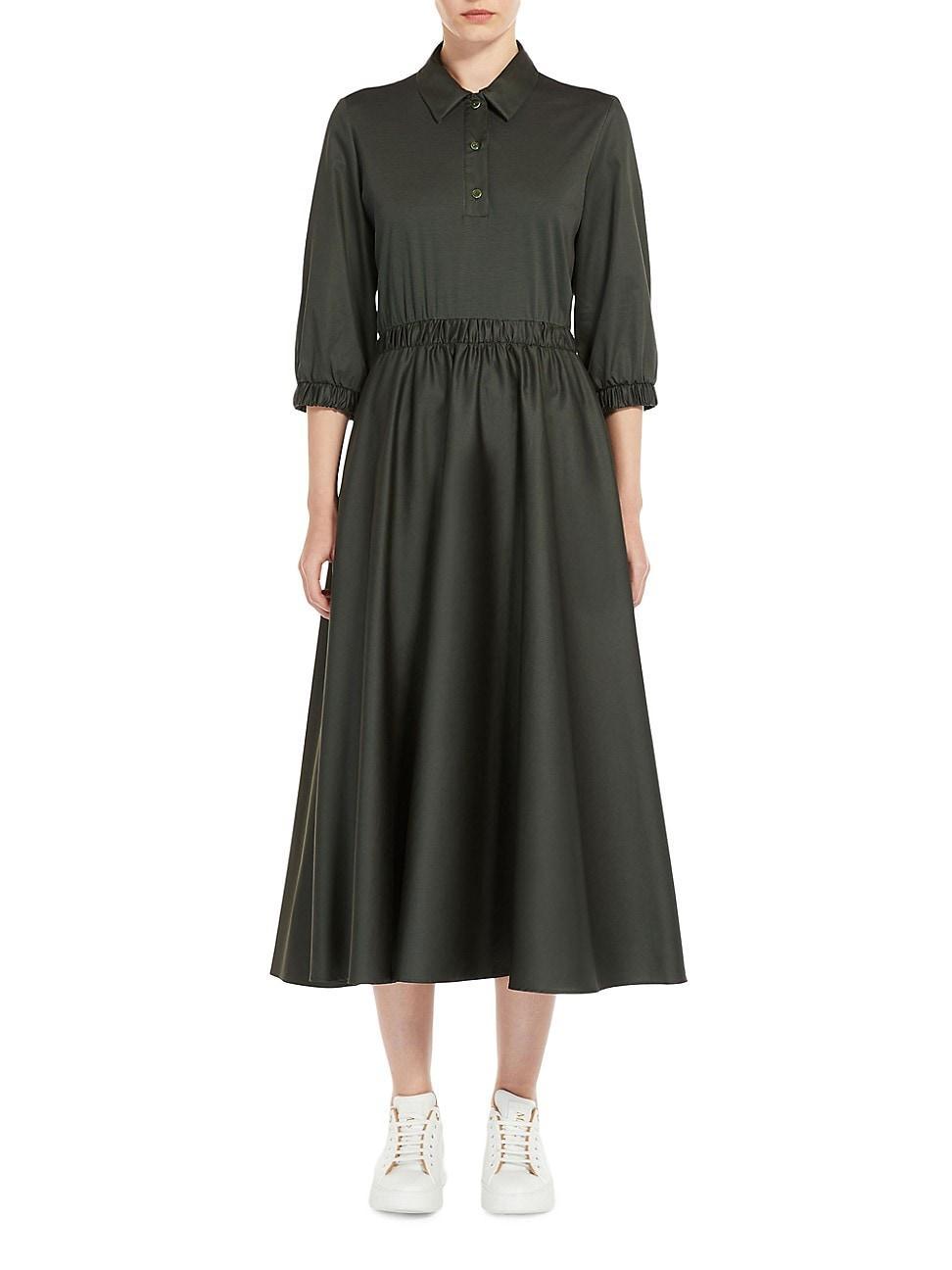 Maggio Elbow-Sleeve A-Line Midi Dress Product Image